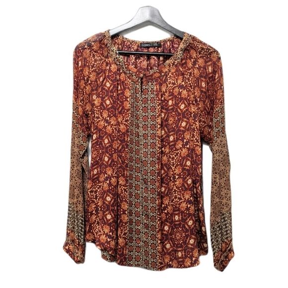 GYPSY 05 Silk Blend Boho Blouse S - Picture 3 of 10